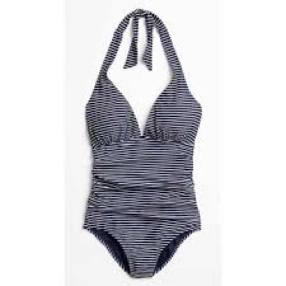 Gap | Stripe Halter Swim One-Piece, Navy Stripe | L